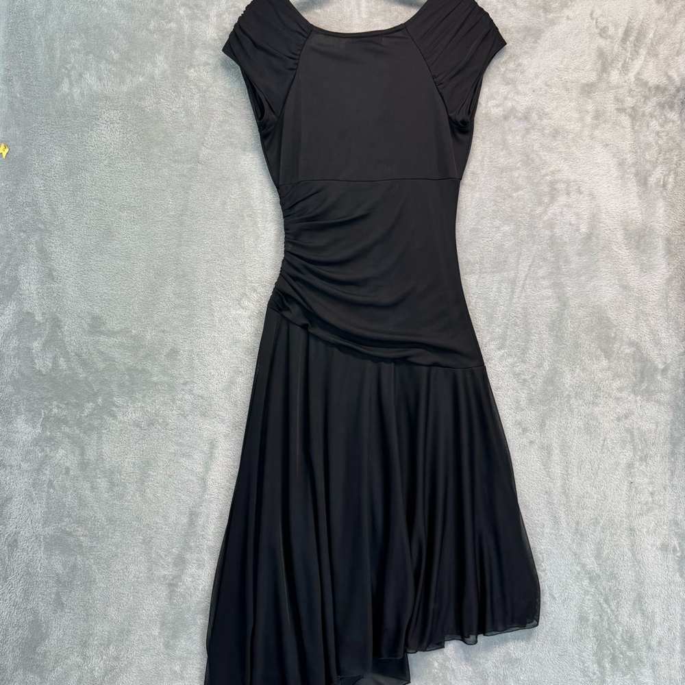 Y2K Vintage Mesh Whimsical Elegant Black Asymmetrical Dress Size S - Picture 6 of 7